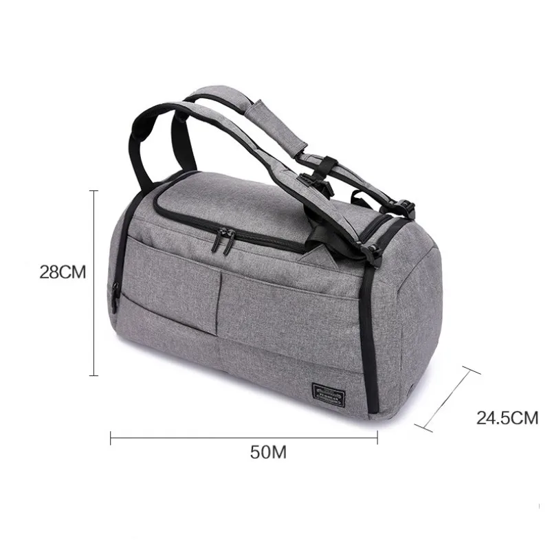 35L Мужская многофункциональная дорожная сумка, сумка для багажа, мужская дорожная сумка, большая вместительность, черный, серый Рюкзак, Брезентовая повседневная спортивная сумка