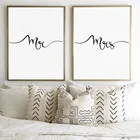 Настенный постер Mr and Mrs, подарки для молодоженов, спальни, романтический Настенный декор