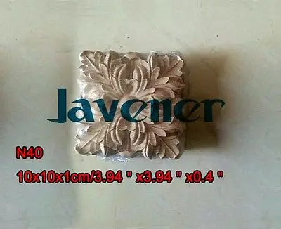 N40 -10x10x1cm Wood Carved Long Square Applique Flower Frame Door Decal Working carpenter | Обустройство дома