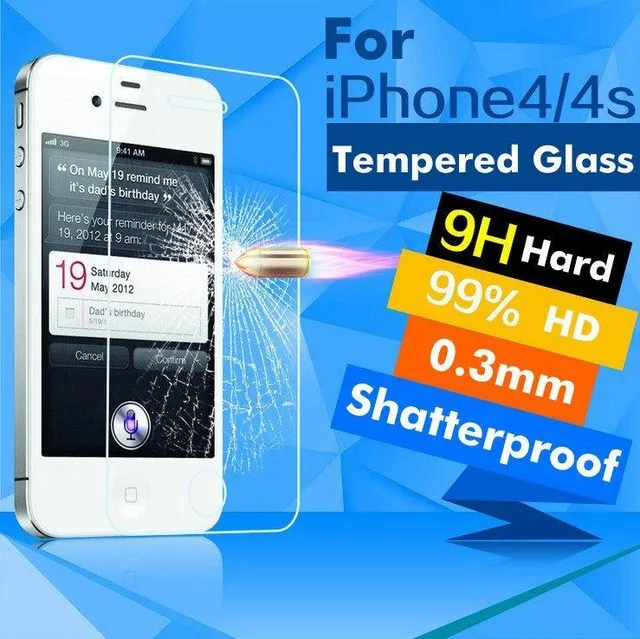 Закаленное стекло 2.5D для iPhone 4 Высококачественная защитная пленка