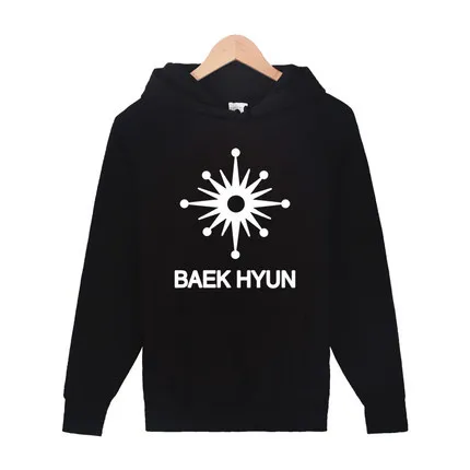 Kpop толстые EXO с тем же толстовка мужская одежда осень и зима плюс черный бархат