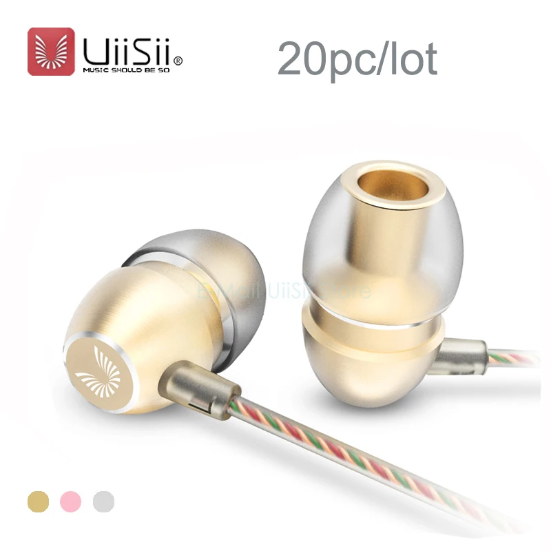 20 шт./лот UiiSii HM7 в ухо HiFi металлические наушники духи стерео бас с микрофоном для