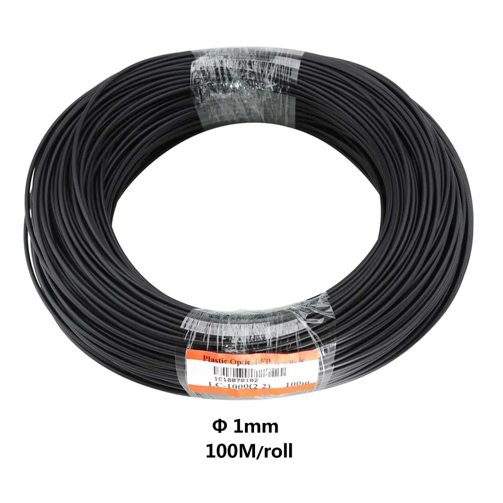 inner diameter 1mm 100 метров/рулон твердого ядра конец светящийся кабель с черный разъем из пвх внутренний диаметр 0,75 мм/1 мм/1,5 мм - Испускаемый цвет: inner diameter 1mm
