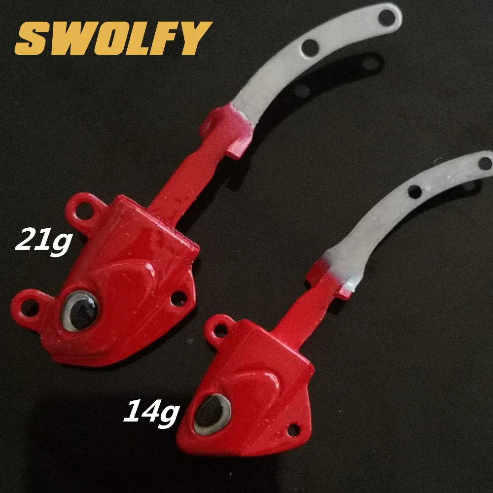 Swolfy 4PCS 14g/21g lead jig Head Single Hook Soft Fishing Lure Wobbler Bait Sinking Jigging Sea Fishing Peche Pesca Fishing