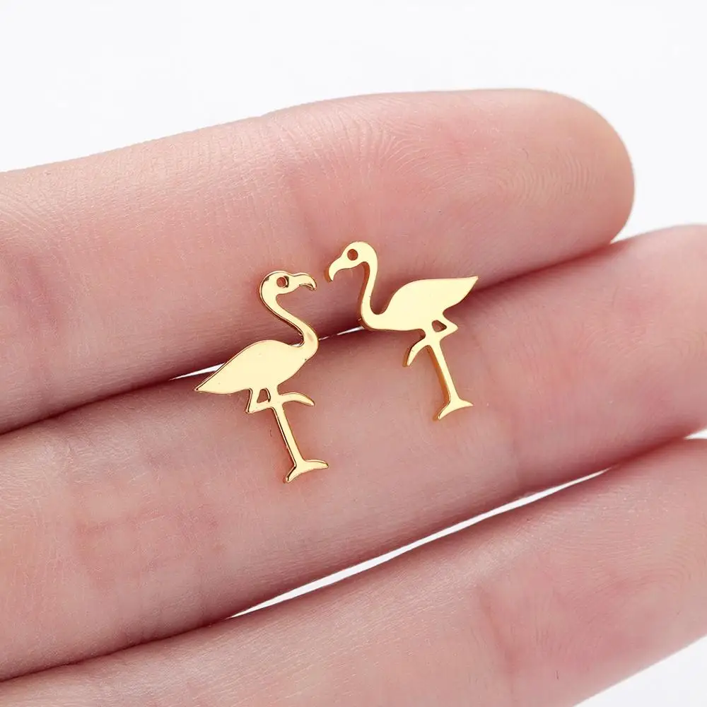 

QIAMNI Strawberry Snail Cat Flower Heart Wings Geometric Wave Butterfly Stud Earring Birthday Gift Christmas Jewelry Pendientes
