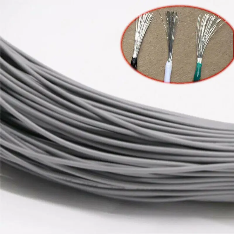 12 ~ 24AWG UL1015 серый электронный провод гибкий многожильный кабель шнур из оловянной