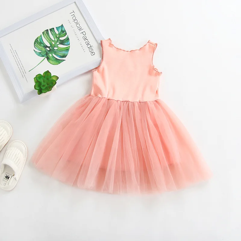 Для девочек Сетчатое платье 2019 новинка моды летнего сезона Стиль детская розовая
