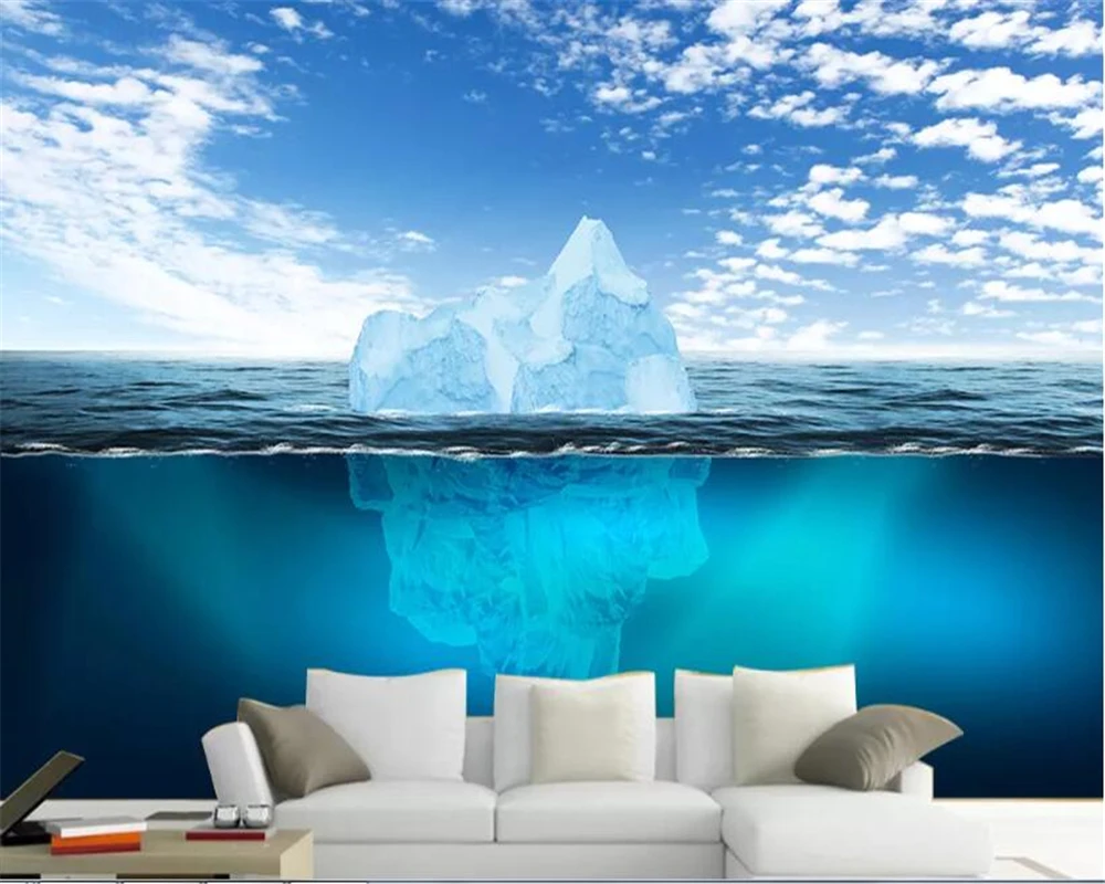 3d обои для гостиной спальни голубое небо море ТВ диван украшение дома |