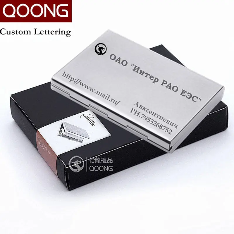 Чехол QOONG из нержавеющей стали с RFID-блокировкой для банковских карт, защита для мужчин и женщин, держатель для кредитных карт, металлический дорожный кошелек