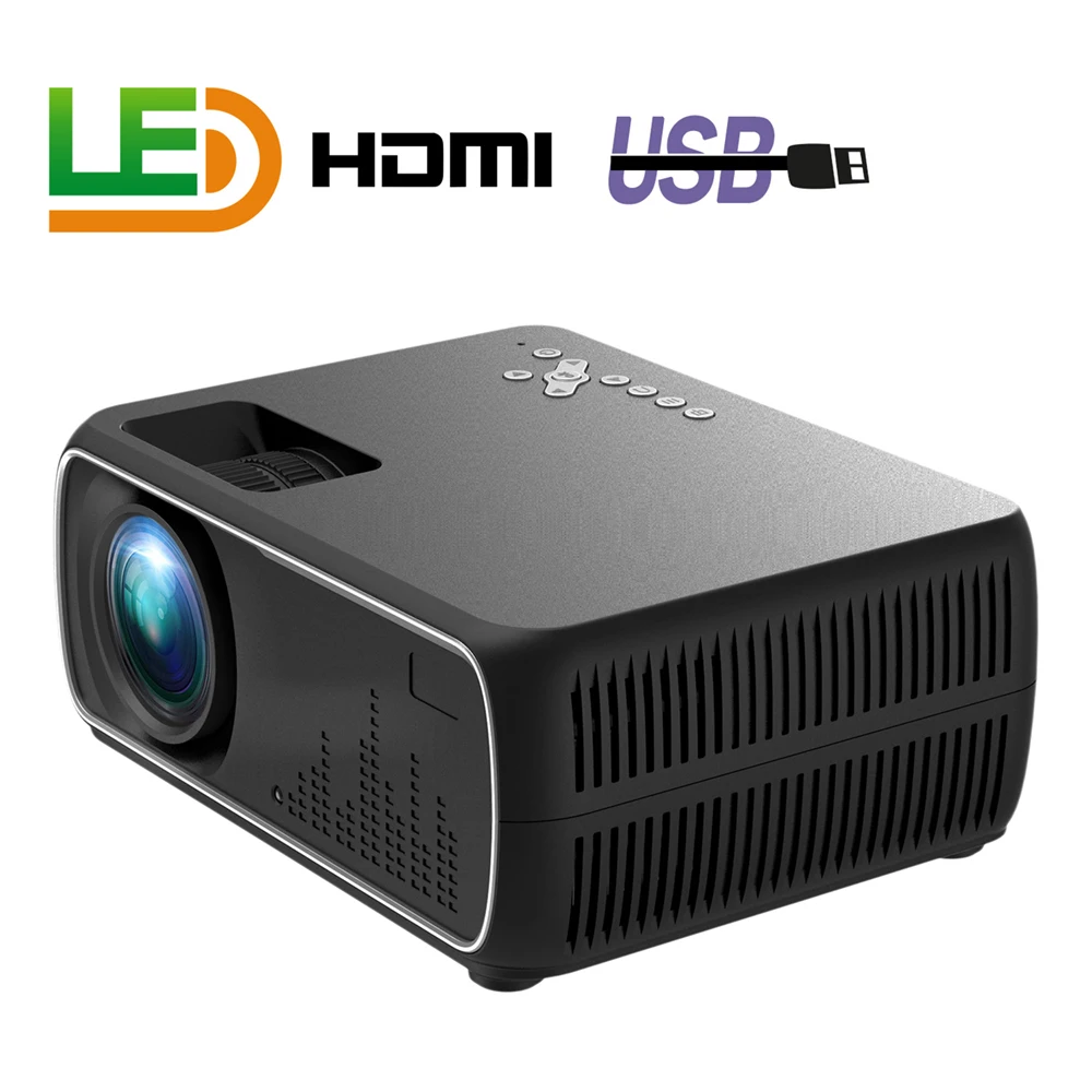 Светодиодный HD проектор со стеклянным объективом 800x480P с беспроводным экраном