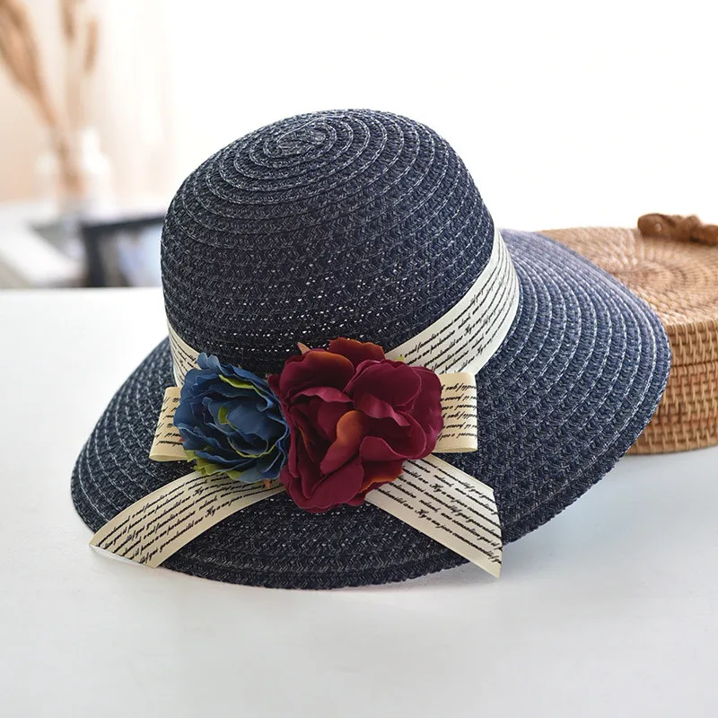 CHANSGEND Casual Solid Wide Brimmed Cap Ladies Women Floppy Foldable Straw Beach Hat UV protection Adjustable | Аксессуары для