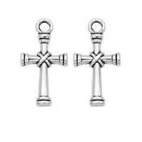 antique silver plated zinc alloy cross charms pendants for jewelry making diy handmade craft 21x11mm