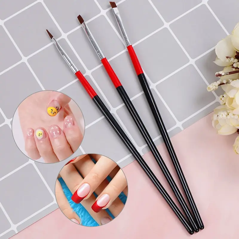 3 шт./лот DIY акриловые кисти для УФ геля Набор рисования Цветочная линия сетка