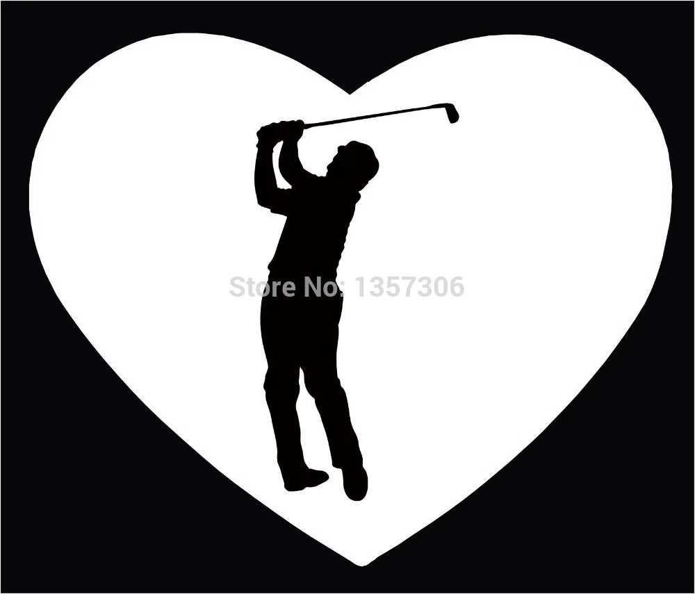 Горячая Распродажа виниловый стикер на окно с надписью I Heart Love Golf Golfer 9 цветов|vinyl