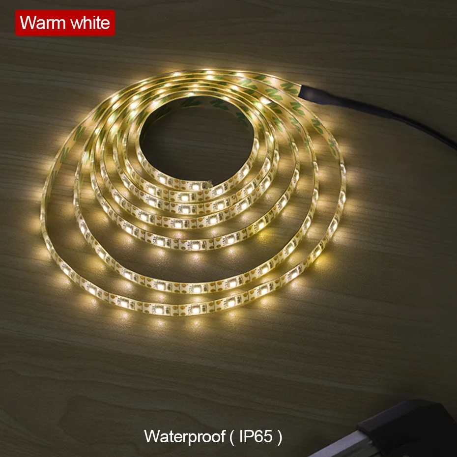 DC 5V USB Светодиодная лента 3528 SMD IP65 водонепроницаемая светодиодная лампа Гибкая 0 5