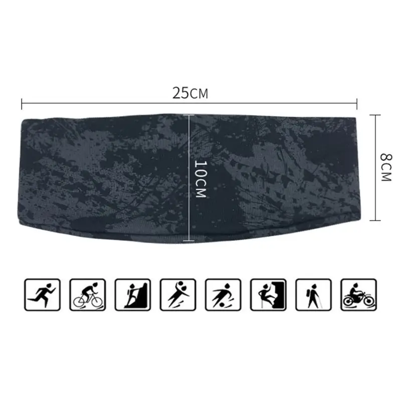 Мужская женская спортивная широкая повязка на голову с цветным камуфляжным