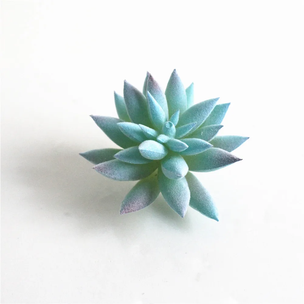 Artificial Blue Flocking Succulents Plants Home Garden Decoration Desktop Bonsai DIY Wedding Plants Wall Plante Artificielle