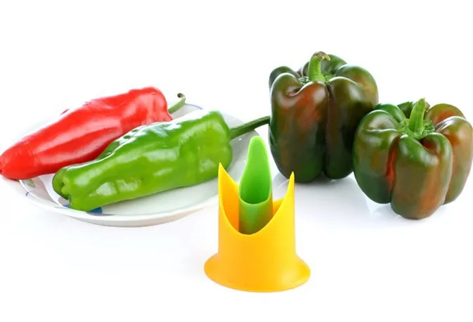 2Pcs/set Multifunction Green Pepper Chili Core Separator Device Plastic Tomato Fruit Vegetable Cutter Kitchen Tools OK 0235 | Дом и сад