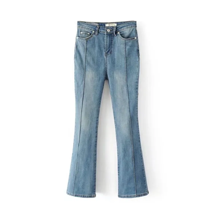 Sexy Hot Jeans Booty Spliced Star Denim Flare Pants Women High waist Casual Party Trousers Clothings |