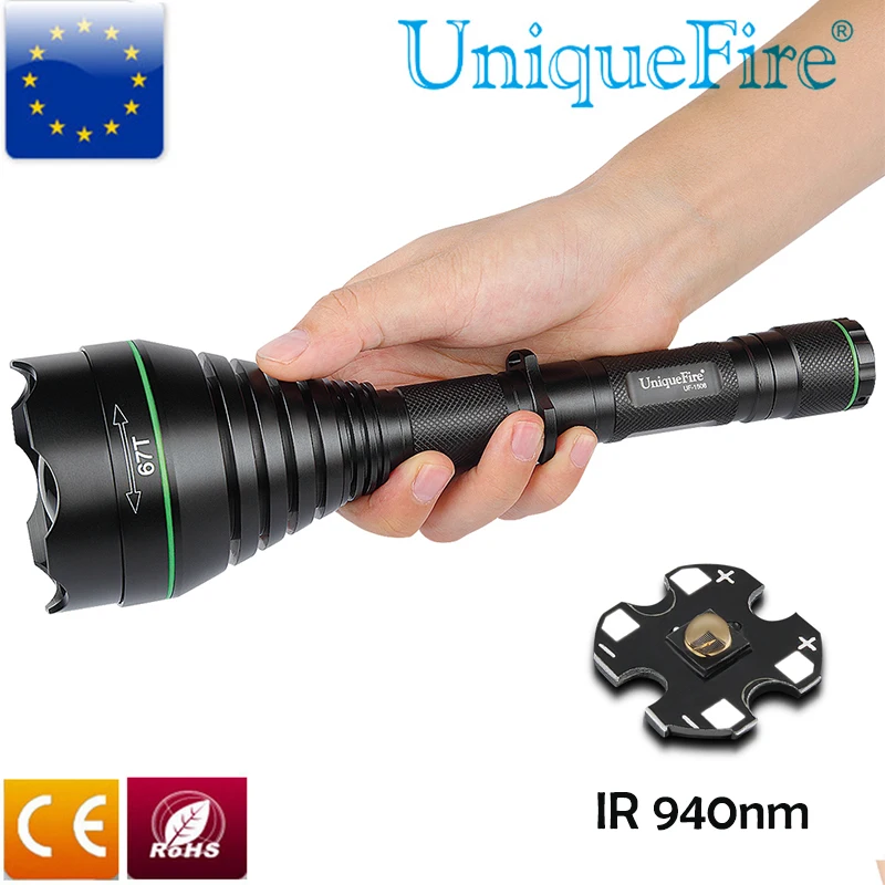 UniqueFire 1508 940NM светодиодный Большой 67 мм LensNew дизайн фонарик инфракрасный высокой