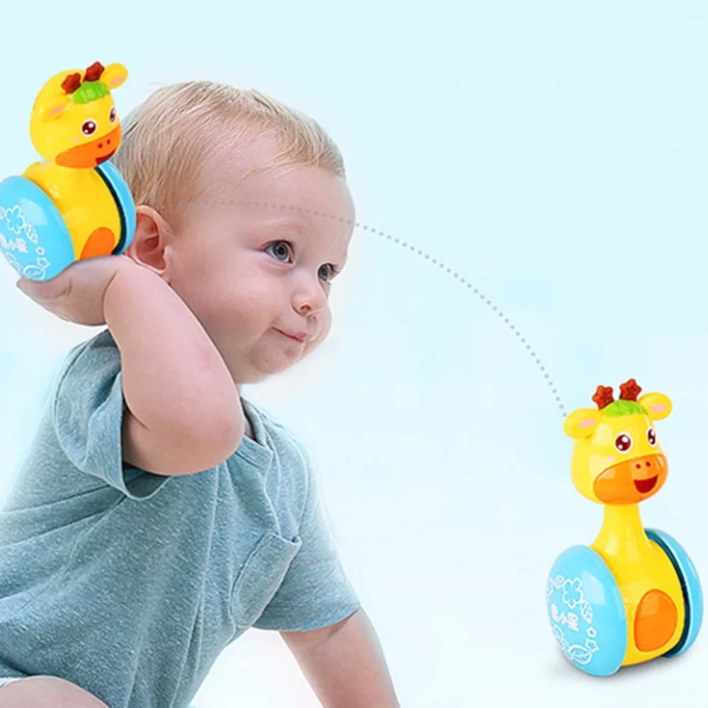 Забавные детские погремушки жираф стакан подвижный сладкий музыкальный