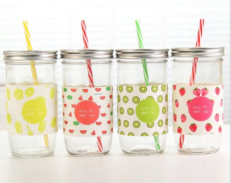 2018 Стекло чашки Творческий петух чашка с крышкой соломы корейский стиль молоко