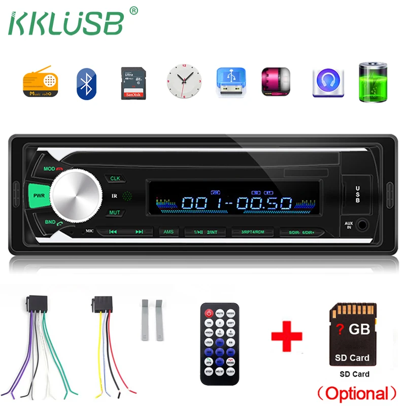 Bluetooth Авторадио 1 din автомобильное радио 12v стерео usb аудио mp3 рекордер fm sd aux вход oto