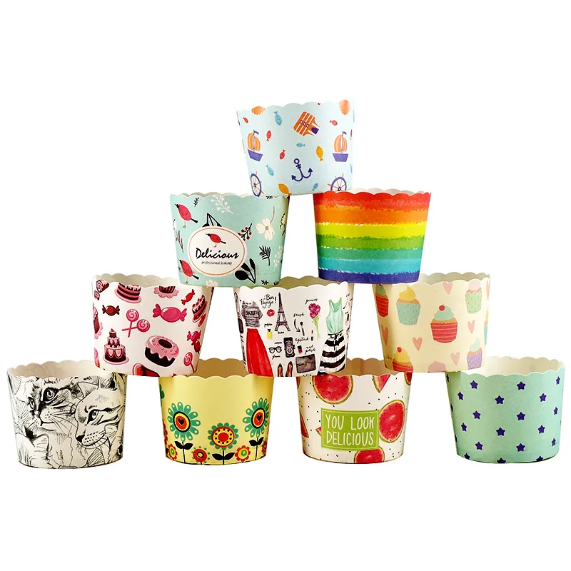 50 шт. милые Мультяшные животные единорог кекс бумажные чашки свадебные детские
