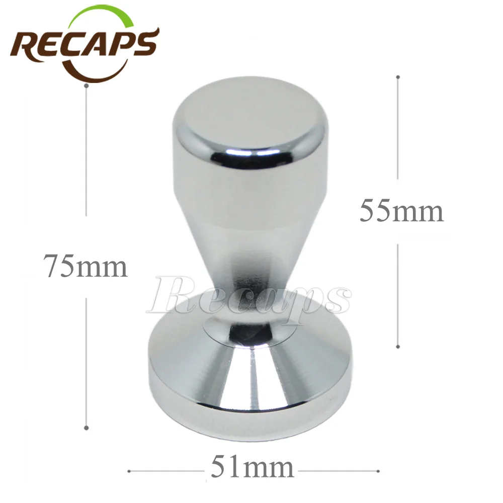 51mm Silver Tamper Recaps 51 мм твердое железо с хромированным основанием кофе Темпер для Es пресс o кофемашины серебряный цвет пресс кофе молоть - Цвет: 51mm Silver Tamper