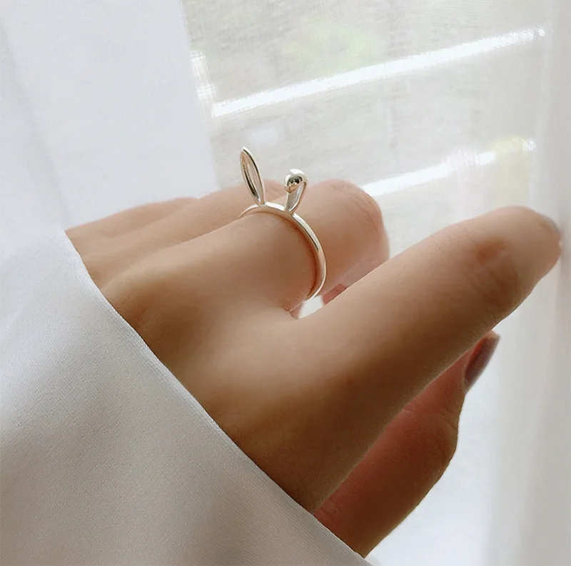 Милый Серебристый женский подарок на день рождения с ушками кролика|gifts silver|gift for
