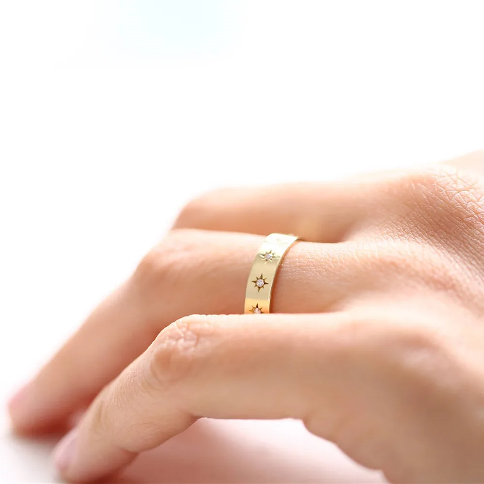 

Браслет для свадьбы LASAMERO, Круглый, 0,11 CTW, натуральный бриллиант, 14k, золото, Star Eternity, панк, винтажный, помолвочный, подарок