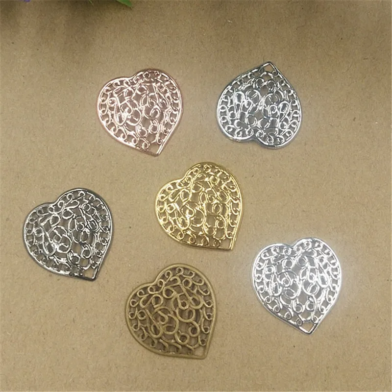 Подвеска в виде сердца BASEHOME 20 шт. 21x22 мм с полыми цветами 6 видов цветов|pendant charms|heart