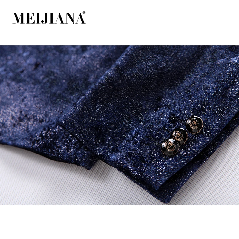 MEIJIANA, новинка, мужской костюм, официальный синий свадебный костюм, смокинг для жениха, Классический костюм, Homme Chaqueta Elegante Hombe