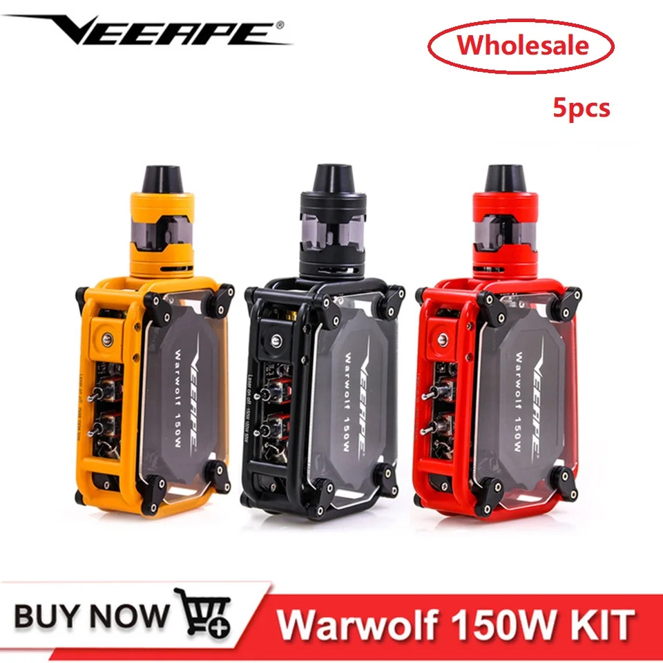 5 шт. оптовая продажа warwolf kit 150 Вт встроенный аккумулятор 3500 мАч электронная