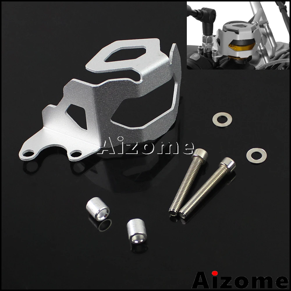 

Motorcycle Silver Brake Fluid Reservoir Protector Cover For BMW F700GS F800GS 2013-Later Front Brake Reservoir Guard