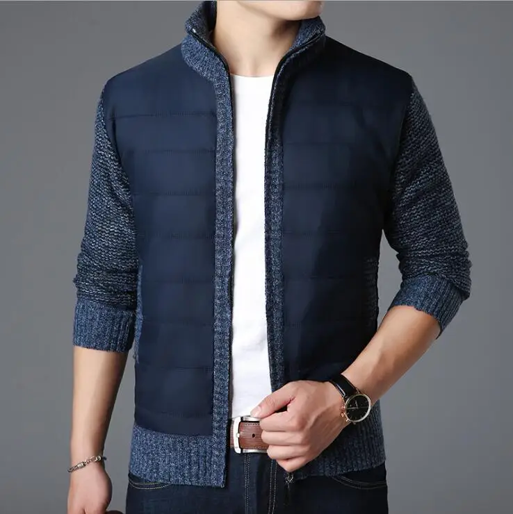 Свитер с воротником пальто брендовые свитера мужские плотный Кардиган Slim Fit