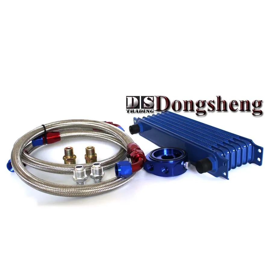 Универсальный 7-рядный масляный радиатор + адаптер для сэндвич-фильтра масла