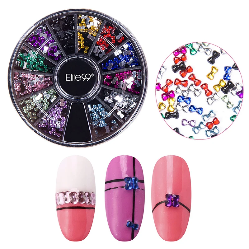 Elite99 Nail Art Блеск смешанные Форма сверкающих страз Стикеры акриловые колеса 3D