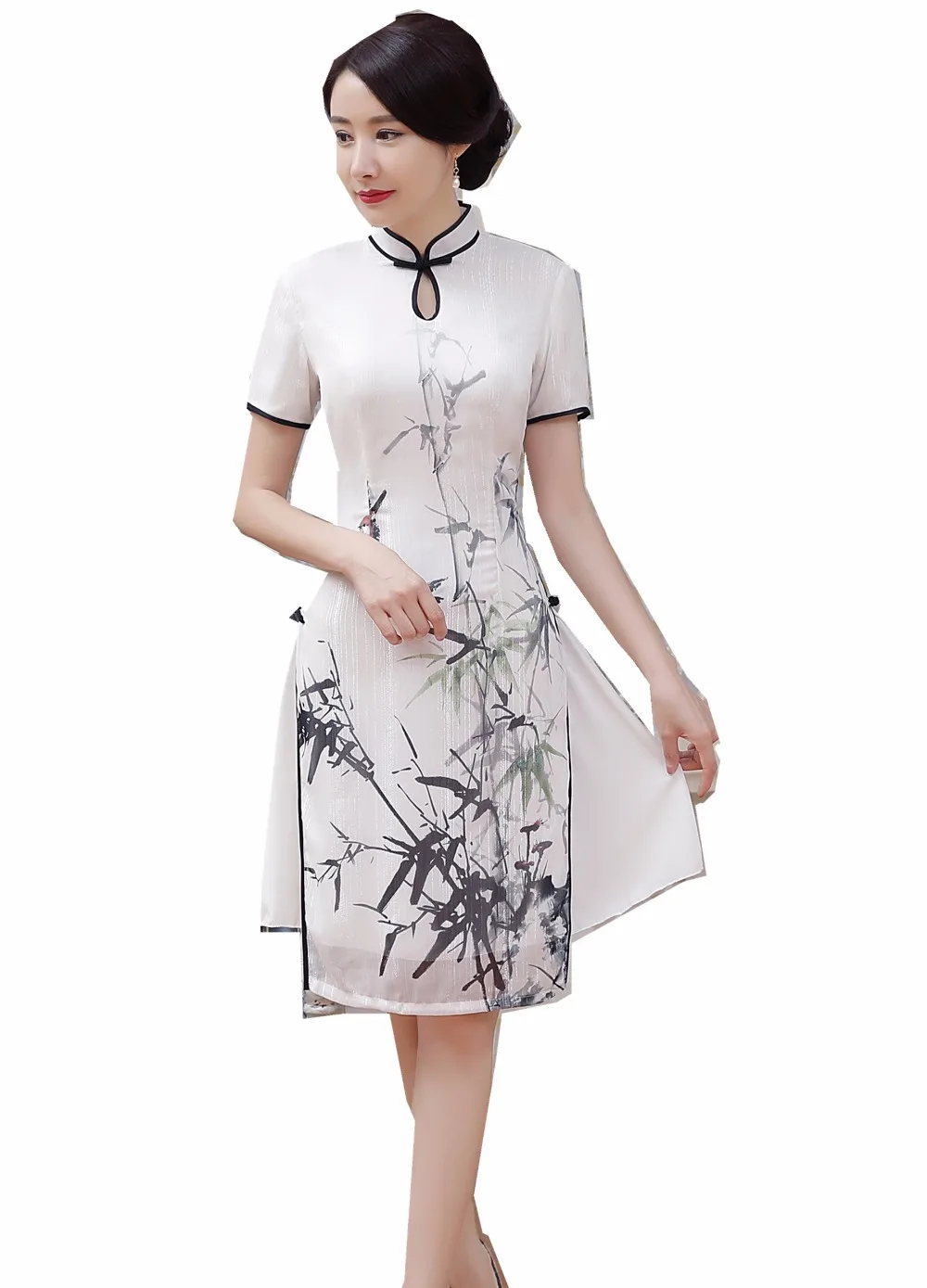 Традиционная китайская одежда для женщин Shanghai Story White Vietnam aodai женское китайское
