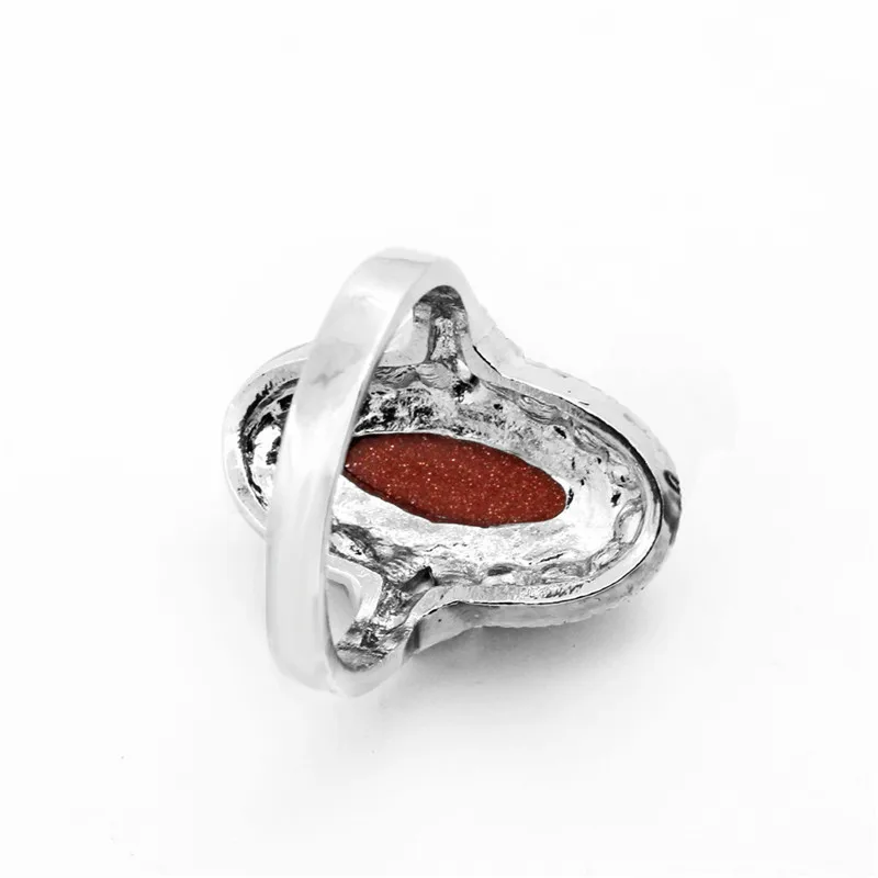 Овальный Золотой Sandy камень горный хрусталь Кольца для Для женщин Античная