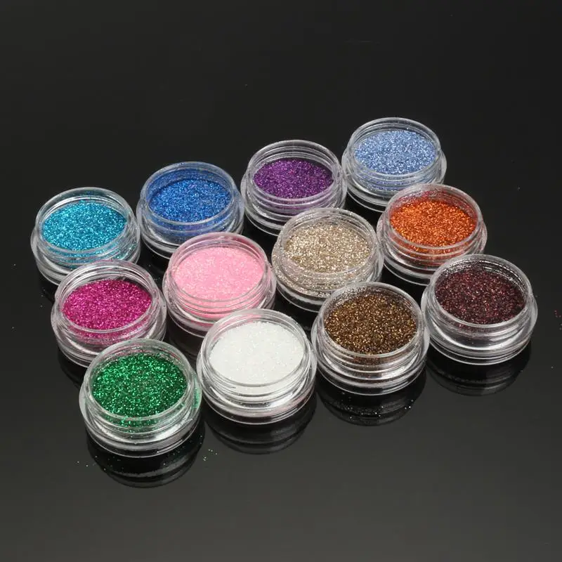 Набор для татуажа пудра временных татуировок 12 цветов Блестящий Алмазный боди