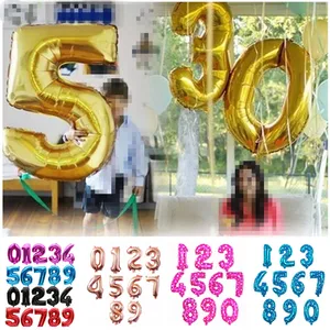 Надувные шары из фольги, большой поплавок с большими цифрами, декор для дня рождения, свадьбы, 32 40 дюймов