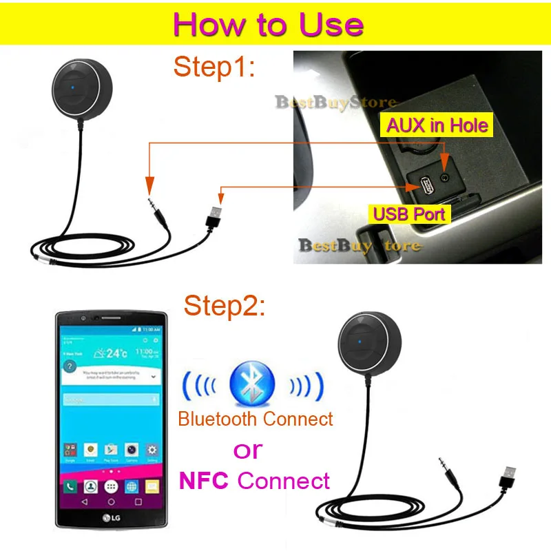 XCGaoon NFC Bluetooth 4 0 Handsfree Car Kit Громкая связь для всех мобильных телефонов можно