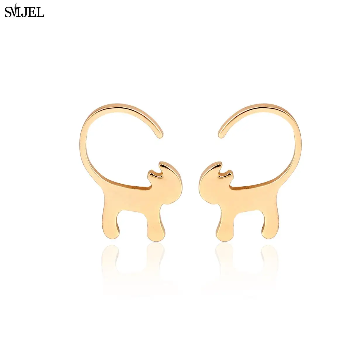 SMJEL 2017 новые модные серьги гвоздики в виде животных для женщин маленькие котенка