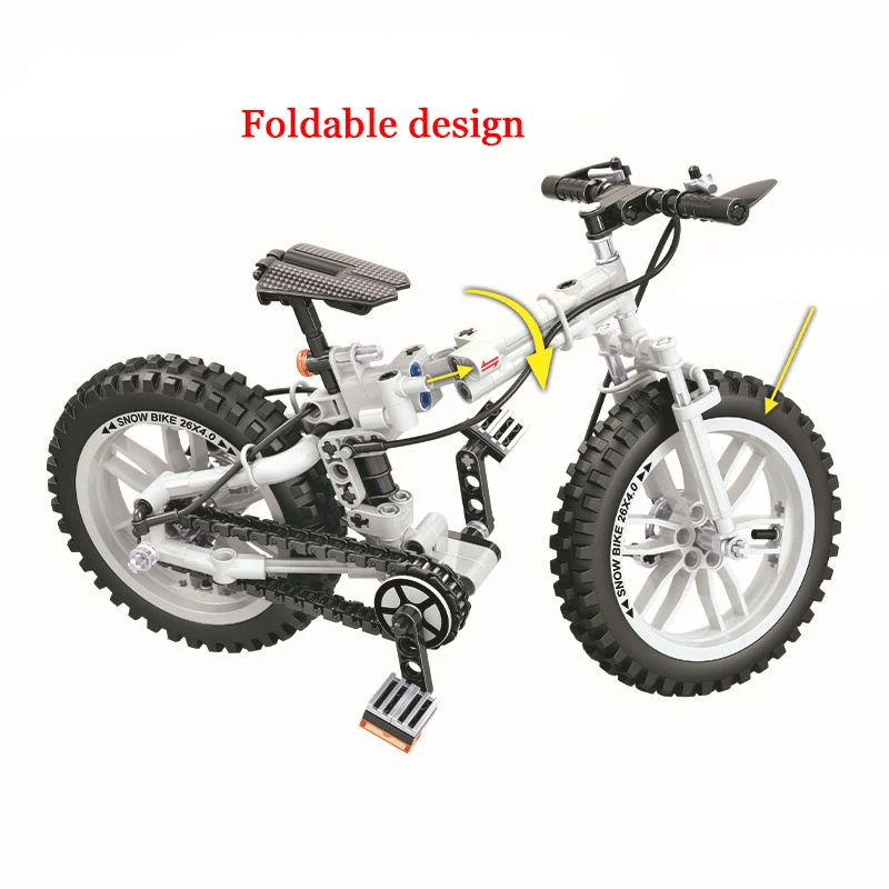 7072 242pcs Technology Technic folding bicycles Building Blocks Set DIY Bricks Classic Model Kids Toys For Children Gift | Игрушки и