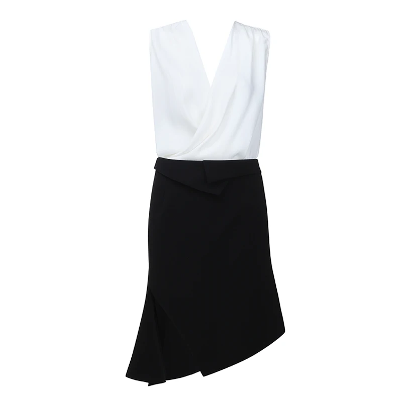 Женский комплект из двух предметов Max Spri Белый Топ без рукавов с v-образным