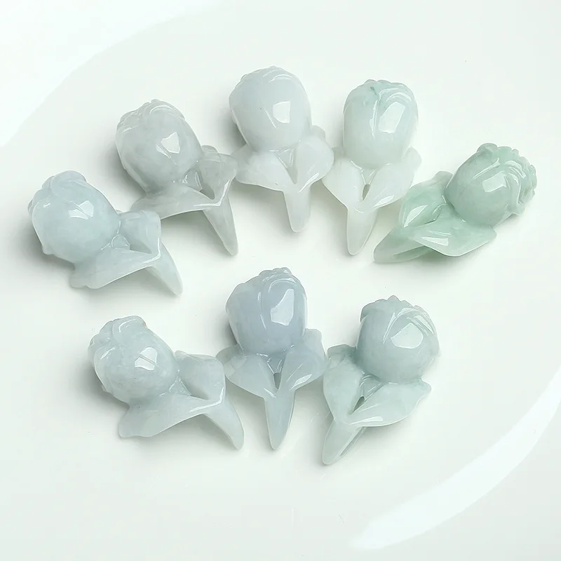 Дропшиппинг натуральный Jadeite A Grade Jades камень кулон ожерелье резные розы женские