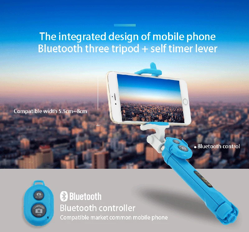 FGHGF T1 2018 штатив монопод selfie Stick Bluetooth с кнопкой Pau De пало stick для iphone 6 7 8 плюс Android