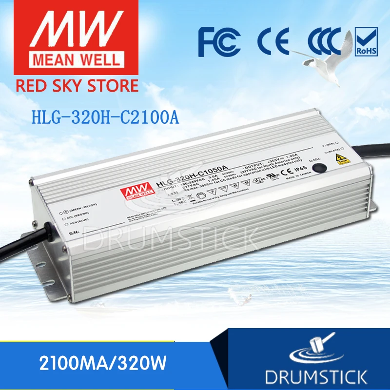 

Steady MEAN WELL HLG-320H-C2100A 76 ~ 152V 2100mA meanwell HLG-320H-C 319.2W LED Driver Power Supply A Type