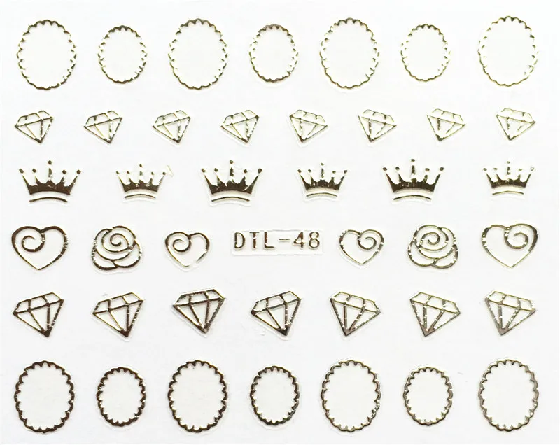 $1.5=10pcs/lot DTL37-53 Silver Fashion 1Sheet 3D Snowflake Design Tips Nail Art Nails Stickers Decals DIY Decorations |